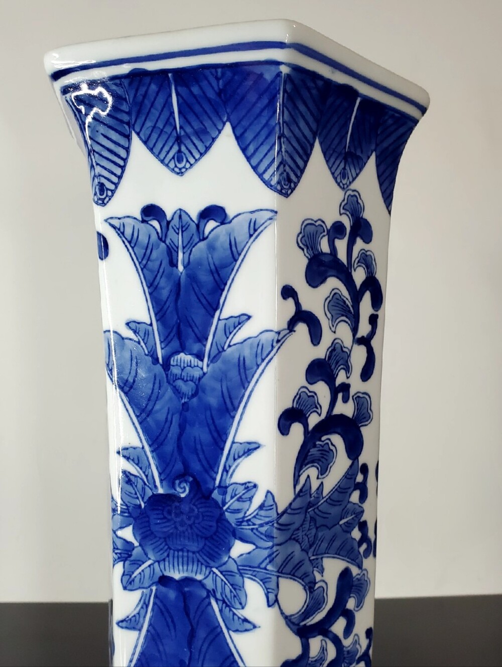 13 3/4" Delft Style Transfer+Painted Blue Wht Chinoiserie Chinese Export Ware - Picture 10 of 13